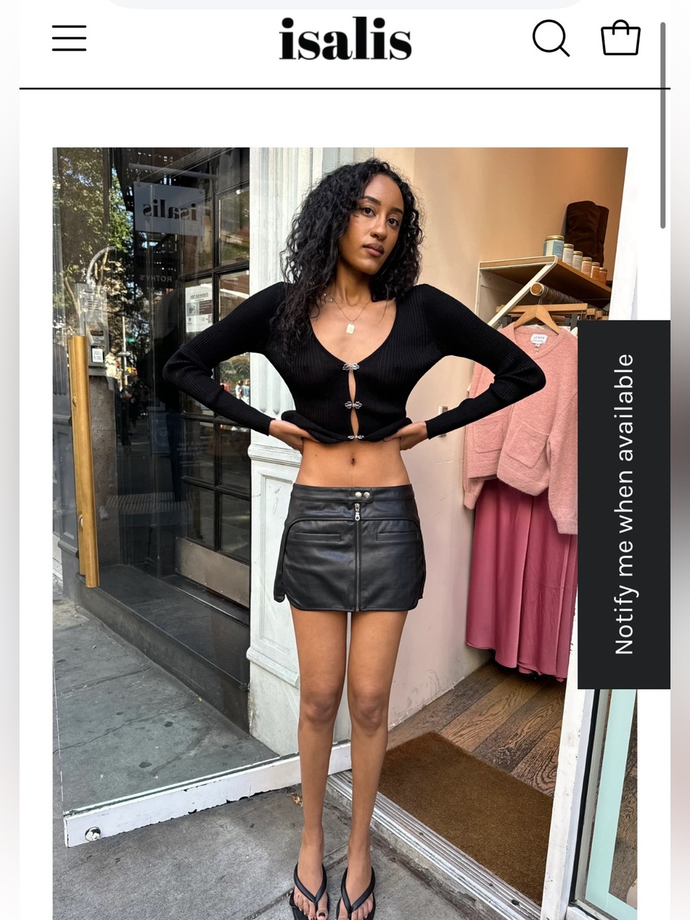 Low Rise Leather Mini Skirt